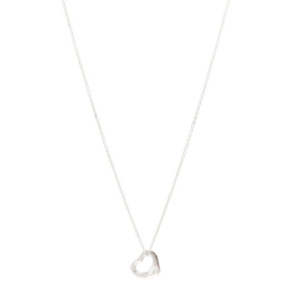 Sterling Silver 11mm Elsa Peretti Open Heart Pendant Necklace